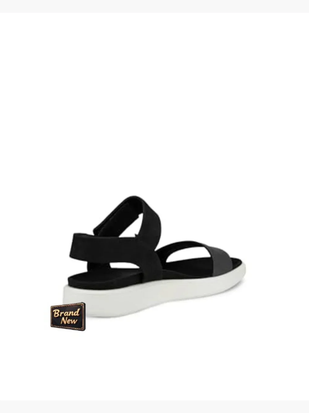ECCO Wedge Sandals Leather Open Toe Hook Loop Casual